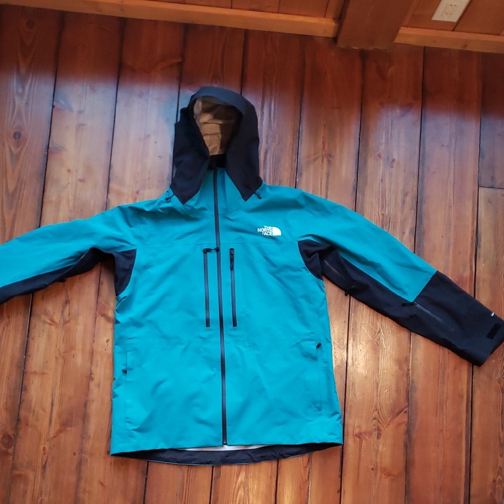 The North Face Men's Teal and Black Hooded Jacket